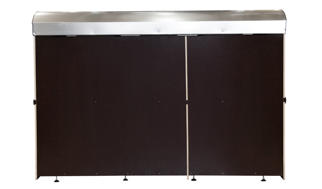 Moderne Garagentor-Einfahrtsschienen mit silberner Abdeckung und schwarzer Oberfläche, Seitenansicht