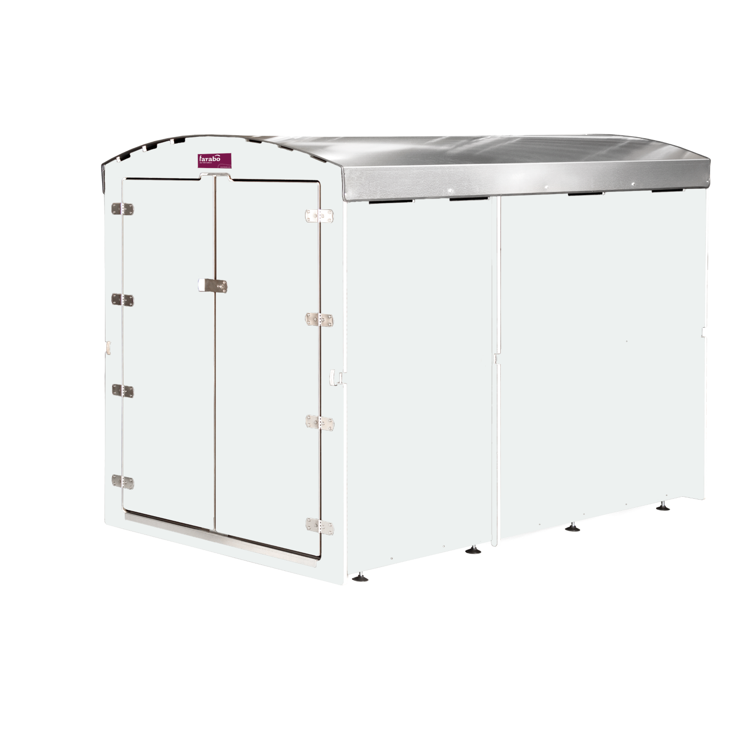 Weißer Farabo Gartenhaus-Aufbewahrungsschrank mit Doppeltür und Metall-Dach